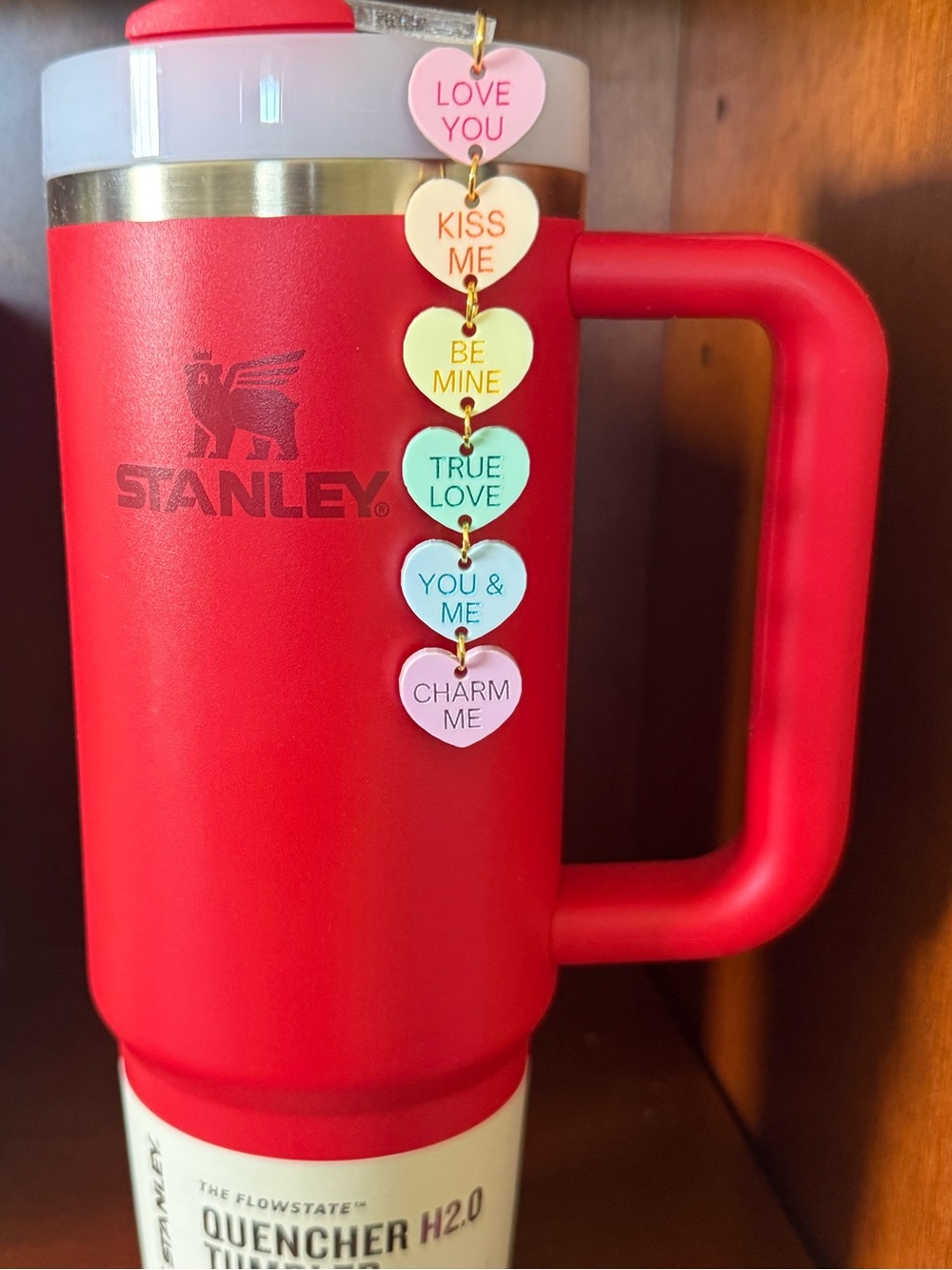 Stanley tumbler handcrafted heart strand